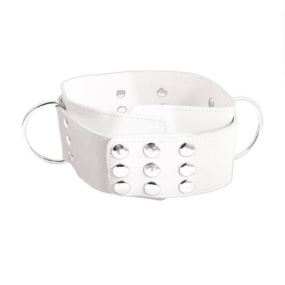 Breites Leder-Halsband in weiß